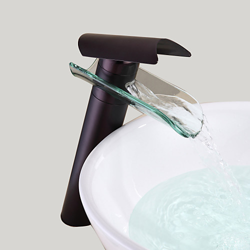 

Bathroom Sink Faucet - Waterfall Oil-rubbed Bronze Vessel One Hole / Single Handle One HoleBath Taps / Brass