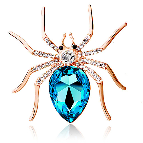 

Women's Brooches Solitaire Ladies Personalized Fashion Crystal Brooch Jewelry Dark Blue Purple Light Blue For Party Daily Casual