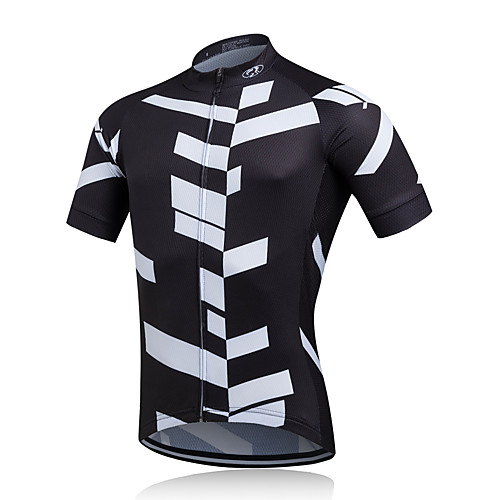 

Fastcute Men's Short Sleeve Cycling Jersey Coolmax White Black Bike Jersey Top Mountain Bike MTB Road Bike Cycling Breathable Quick Dry Sweat-wicking Sports Clothing Apparel / Stretchy