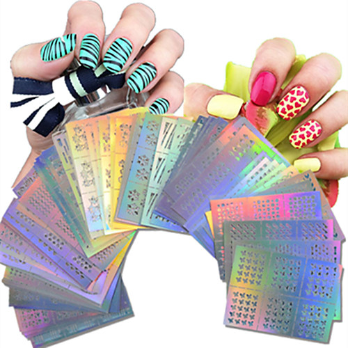 

1set 63pcs nail art hollow stickers geometric image beautiful mixed hollow stickers nj215
