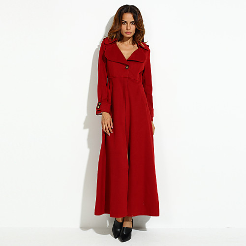 

Women's Trench Coat Trench Coat Maxi Long Sleeve Coat Tops Black