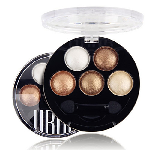 

5 Colors Eyeshadow Palette Powders Makeup Cotton Stick Matte Shimmer Eye Mirror Double Open Lid Waterproof Shimmer glitter gloss Coloured gloss Daily Makeup Halloween Makeup Party Makeup Cosmetic Gift