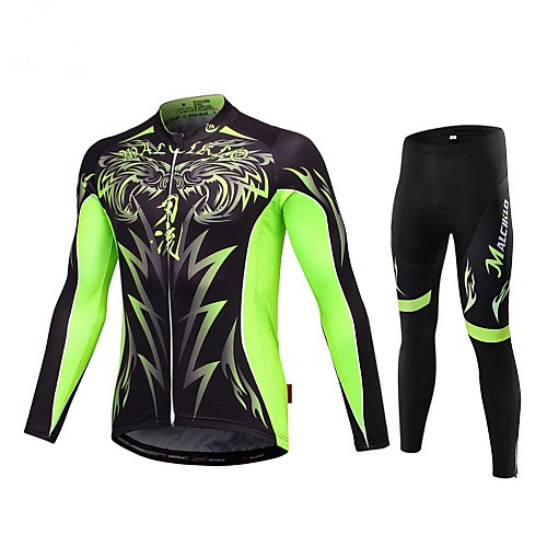 

Men's Long Sleeve Cycling Jersey with Tights Coolmax Lycra British Bike Breathable 3D Pad Quick Dry Back Pocket Sports Classic Mountain Bike MTB Road Bike Cycling Clothing Apparel / High Elasticity