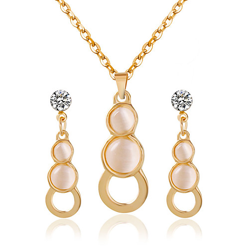 

Women's Bridal Jewelry Sets Earrings Jewelry Gold For Wedding Party / Necklace