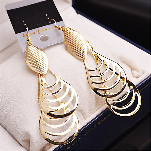 

Women's Girls' Fashion Gold Plated Earrings Jewelry Gold / Silver For Wedding Party Casual / Multi-stone