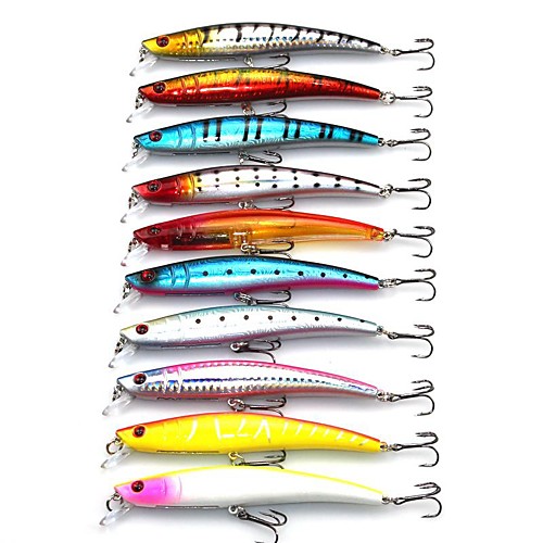 

10 pcs Fishing Lures Minnow lifelike 3D Eyes Floating Bass Trout Pike Sea Fishing Bait Casting Spinning