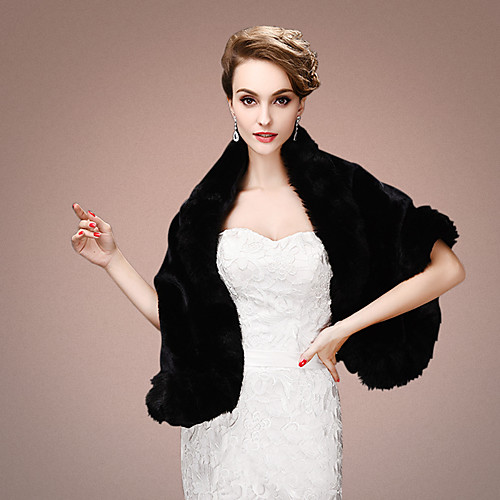 

Sleeveless Shawls Faux Fur Wedding / Party Evening Women's Wrap With Tiered