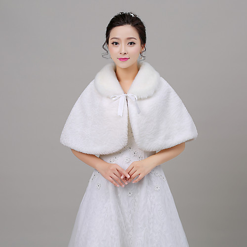 

Sleeveless Capelets Faux Fur Wedding Women's Wrap With Wave-like