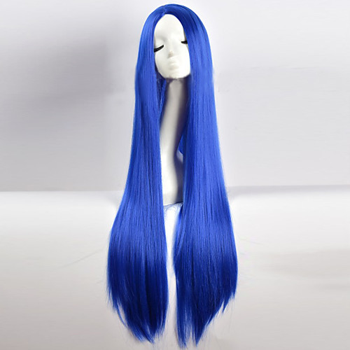 

Cosplay Costume Wig Synthetic Wig Cosplay Wig Straight kinky Straight Minaj kinky straight Straight Asymmetrical Wig Long Blue Synthetic Hair Women's Natural Hairline Blue