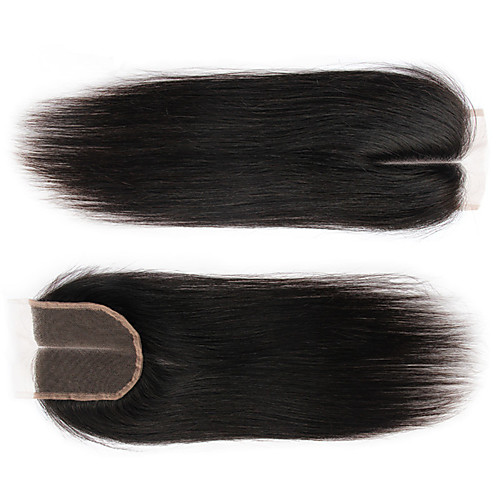 

indian virgin hair 4x4 silk straight human hair lace closure bleached knots with baby hair