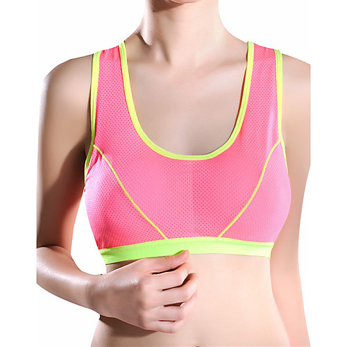 

Women's Seamless Sports Bras Full Coverage Bras Solid Colored Sexy Cotton Blue Light Green Watermelon