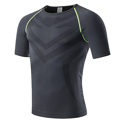 

Men's Elastane Running T-Shirt Compression Shirt Crew Neck Fitness Gym Workout Workout Breathable Quick Dry Compression Sportswear Compression Clothing Top Short Sleeve Activewear High Elasticity