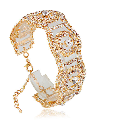 

Women's Tennis Bracelet Fashion Alloy Bracelet Jewelry Golden / Silver For Wedding