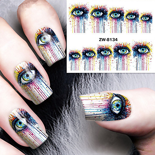 

Fashion Printing Pattern Water Transfer Printing Abstract Eye Nail Stickers