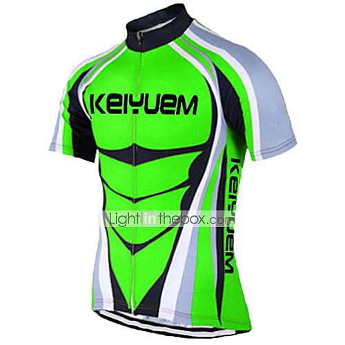 

KEIYUEM Men's Women's Short Sleeve Cycling Jersey Coolmax Silicon Bike Jersey Top Breathable Quick Dry Ultraviolet Resistant Sports Clothing Apparel / Stretchy / Back Pocket / Sweat-wicking
