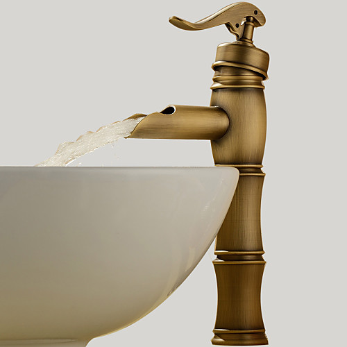 

Bathroom Sink Faucet - Waterfall Antique Brass Vessel One Hole / Single Handle One HoleBath Taps