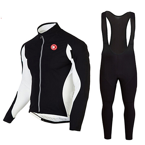 

KEIYUEM Men's Women's Long Sleeve Cycling Jersey with Bib Tights Winter Fleece Coolmax Mesh Bike Clothing Suit Thermal / Warm Fleece Lining Breathable 3D Pad Quick Dry Sports Classic Clothing Apparel