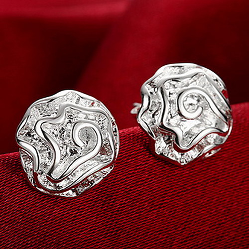 

Women's Stud Earrings Earrings Roses Flower Cheap Ladies Personalized Fashion Sterling Silver Earrings Jewelry Silver For Wedding Party Daily Casual Work