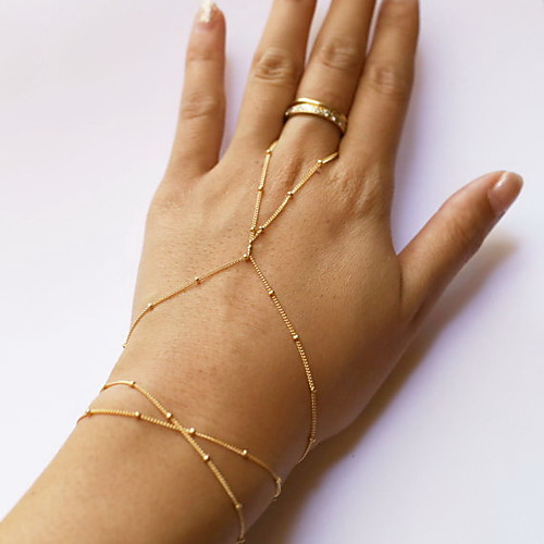 

Women's Ring Bracelet / Slave bracelet Beaded Slaves Of Gold Ladies Simple Style Fashion Cute Alloy Bracelet Jewelry Golden For Daily Casual