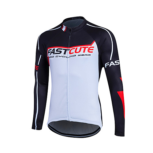 

Fastcute Men's Women's Long Sleeve Cycling Jersey Winter Coolmax Patchwork Plus Size Bike Sweatshirt Jersey Top Mountain Bike MTB Road Bike Cycling Breathable Quick Dry Reflective Strips Sports