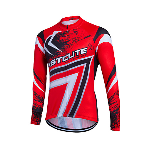 

Fastcute Men's Women's Long Sleeve Cycling Jersey Winter Coolmax Polyester Plus Size Bike Sweatshirt Jersey Top Mountain Bike MTB Road Bike Cycling Breathable Quick Dry Reflective Strips Sports