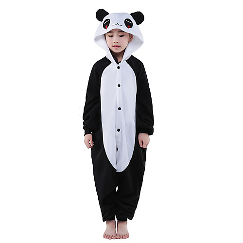 

Kid's Kigurumi Pajamas Panda Animal Onesie Pajamas Polar Fleece Black Cosplay For Boys and Girls Animal Sleepwear Cartoon Festival / Holiday Costumes