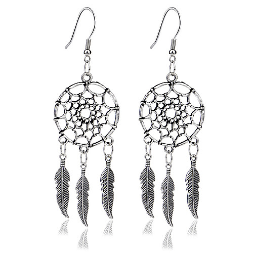 

Women's Girls' Crystal Drop Earrings Leaf Feather Ladies Tassel Vintage Bohemian Fashion Native American Crystal Rhinestone Gold Plated Earrings Jewelry Silver For Party Daily Casual 1pc / Turquoise