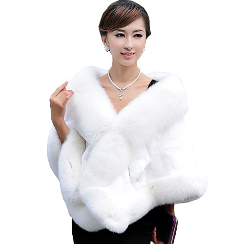 

Sleeveless Capelets Faux Fur Wedding / Party Evening Women's Wrap With Feathers / Fur