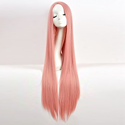 

Synthetic Wig Cosplay Wig Straight kinky Straight kinky straight Straight Wig Pink Pink Synthetic Hair Women's Pink