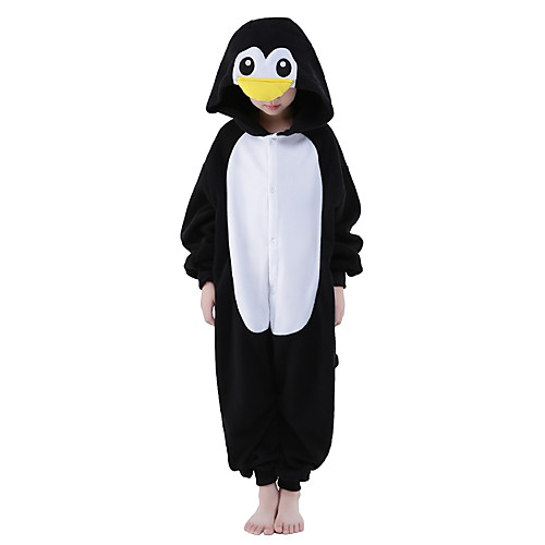 

Kid's Kigurumi Pajamas Penguin Animal Onesie Pajamas Polar Fleece Black / White Cosplay For Boys and Girls Animal Sleepwear Cartoon Festival / Holiday Costumes