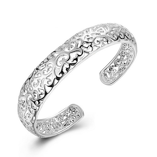 

Women's Bracelet Bangles Cuff Bracelet Hollow Out Ladies Personalized Fashion Sterling Silver Bracelet Jewelry Silver For Christmas Gifts Wedding Party Daily Casual