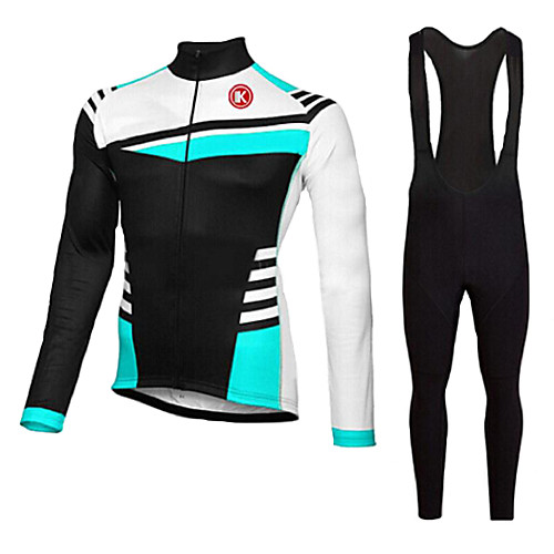 

KEIYUEM Men's Women's Long Sleeve Cycling Jersey with Bib Tights Bike Clothing Suit Breathable 3D Pad Quick Dry Back Pocket Sweat-wicking Sports Coolmax Mesh Silicon Classic Clothing Apparel