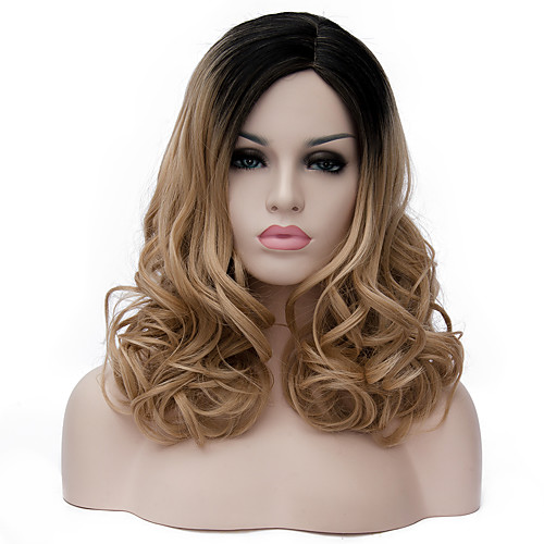 

Synthetic Wig Curly Wig Medium Length Light Brown Synthetic Hair Women's Brown