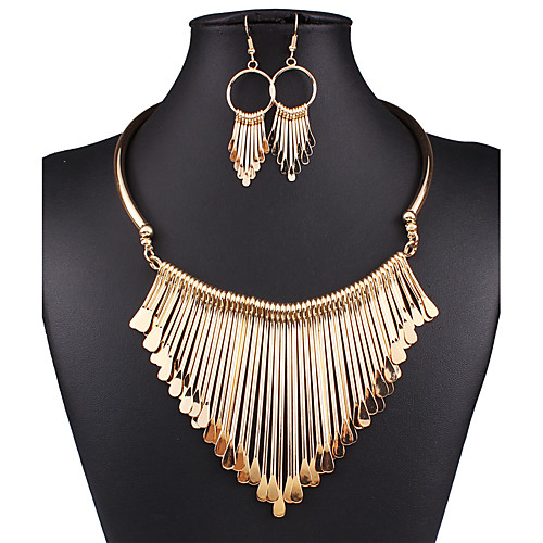 

Women's Jewelry Set Drop Earrings Statement Necklace Statement Ladies Elegant Fashion Vintage Sexy Earrings Jewelry Gold / Silver For Wedding Party Casual Daily / Bib necklace