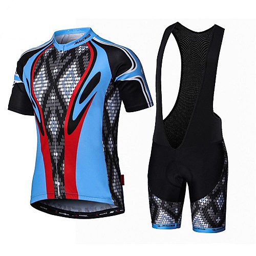 

Malciklo Men's Short Sleeve Cycling Jersey with Bib Shorts Coolmax Lycra White Black Snake Bike Clothing Suit Breathable 3D Pad Quick Dry Back Pocket Sports Snake Mountain Bike MTB Road Bike Cycling