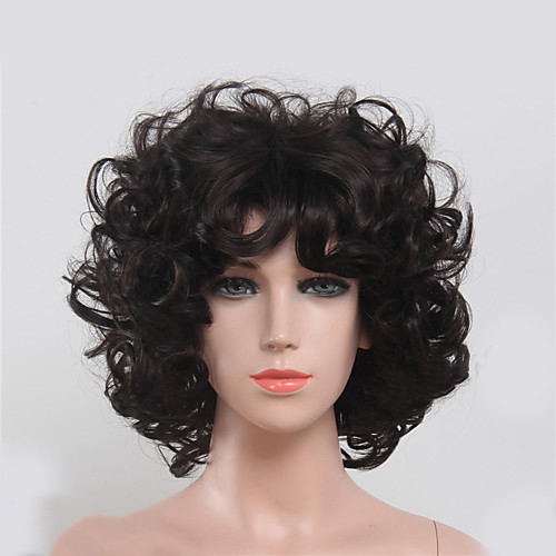 

Synthetic Wig Wavy Kardashian Wavy Shaggy / Shag Wig Short Black Synthetic Hair 14 inch Women's Black