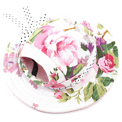 

Dog Bandanas & Hats Dog Clothes Flower Cotton Costume For Spring & Fall Winter Men's Women's Casual / Daily