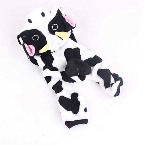 

Cat Dog Costume Jumpsuit Winter Dog Clothes White / Black Costume Corduroy Animal Cosplay XS S M L XL