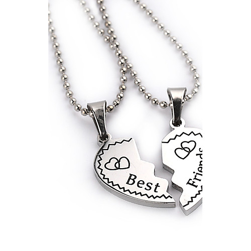 

Women's Pendant Necklace Engraved Heart Love life Tree Best Friends Friendship Ladies European Fashion Sister Silver Plated Alloy Silver Necklace Jewelry 2pcs For Thank You Daily Casual Sports Work