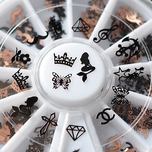 

240pcs manicure sheet metal decorative metal patch black cat beard turntable