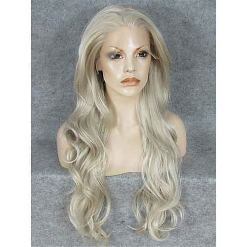 

Synthetic Wig Wavy Wavy Lace Front Wig Blonde Blonde Synthetic Hair Blonde