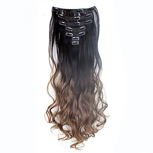 Quality Wavy Curly Clip In Extension 7pcs Set 16 Clips De Cheveux