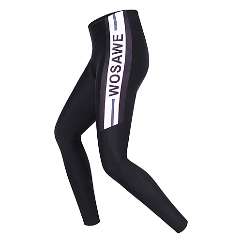 

WOSAWE Unisex Cycling Tights Bike Bottoms 3D Pad, Quick Dry, Windproof Classic Polyester, Spandex Black Bike Wear / Breathable
