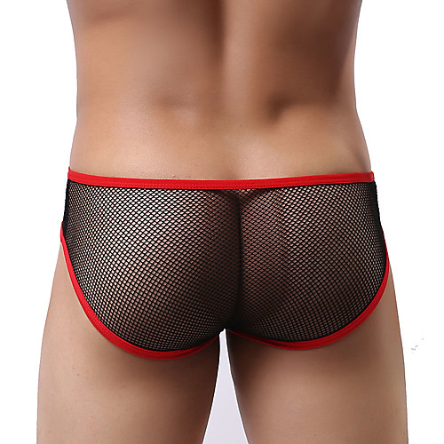 

Men's Modern Style Mesh Super Sexy Shorties & Boyshorts Panties - Normal, Solid Colored Low Waist Black White Green M L XL / Skinny