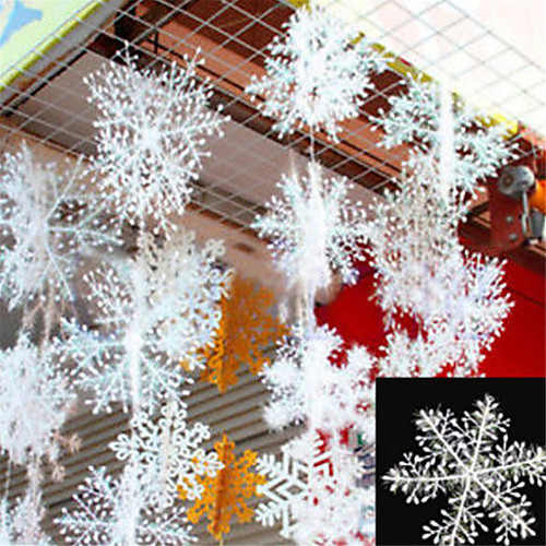 

30Pcs Christmas Snow flakes White Snowflake Ornaments Holiday Christmas Tree Decortion Festival Party