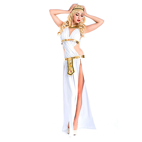 

Egyptian Costume Cleopatra Goddess Cosplay Costume Party Costume Women's Ancient Egypt Halloween Festival / Holiday Terylene White Carnival Costumes Solid Colored