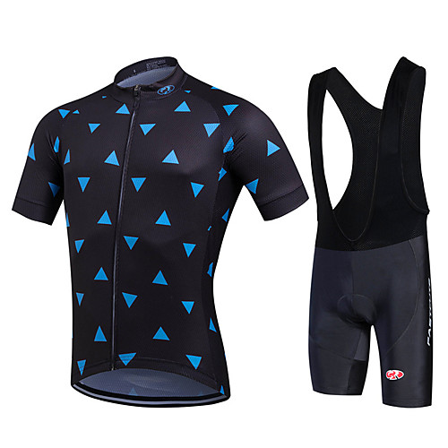 

Fastcute Men's Women's Short Sleeve Cycling Jersey with Bib Shorts Black Bike Bib Shorts Jersey Bib Tights Breathable 3D Pad Quick Dry Sweat-wicking Sports Polyester Lycra Sports Clothing Apparel