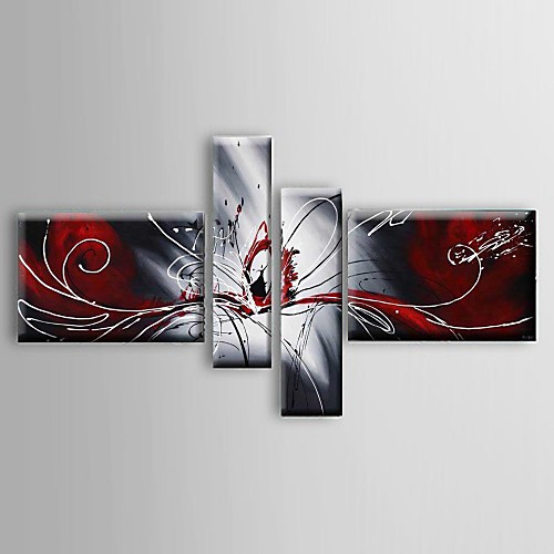 

Oil Painting Hand Painted - Abstract Still Life Classic Modern With Stretched Frame Four Panels With Stretched Frame