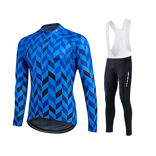 

Fastcute Men's Long Sleeve Cycling Jersey Winter Fleece Polyester Velvet Bike Clothing Suit Thermal / Warm Windproof Fleece Lining Breathable 3D Pad Sports Sports Clothing Apparel / Quick Dry