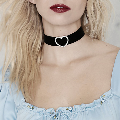 

Women's Choker Necklace Statement Necklace Heart Love Statement Ladies Luxury Tattoo Style Imitation Diamond Alloy Black Necklace Jewelry For Wedding Party Daily Casual / Tattoo Choker Necklace